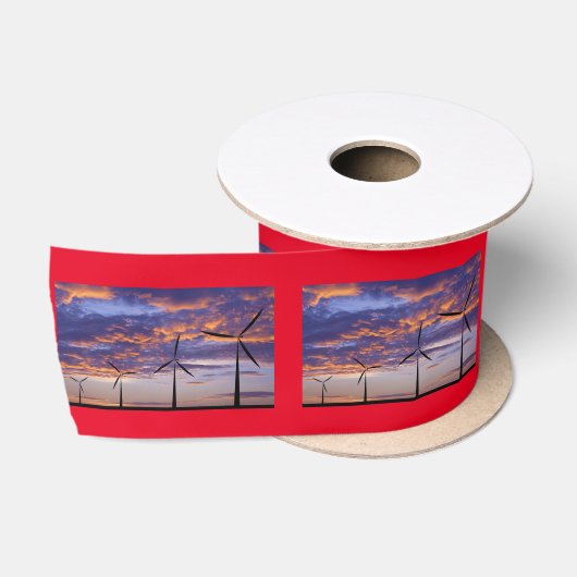 Windmolenturbine op zonsondergang satijnen lint (Spoel)