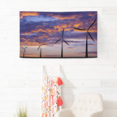 Windmolenturbine op zonsondergang spandoek (Insitu)