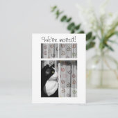 Window Cat New Home Announcement Card Aankondiging (Staand voorkant)