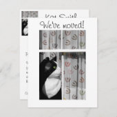 Window Cat New Home Announcement Card Aankondiging (Voorkant / Achterkant)