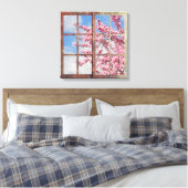 Window Cherry Blossom Tree Canvas Afdruk (Insitu (Slaapkamer))