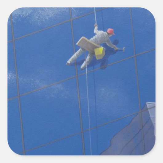 Window Cleaner 1990 Vierkante Sticker (Voorkant)