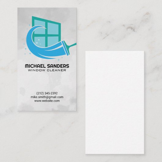 Window Cleaner Logo | Home Services Visitekaartje (Voorkant / Achterkant)