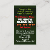 WINDOW CLEANING Business klantgerichte adverteren Visitekaartje (Achterkant)