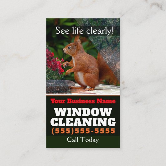WINDOW CLEANING Business klantgerichte adverteren Visitekaartje (Voorkant)