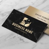 Window Cleaning Service Modern Zwart & Goud Visitekaartje