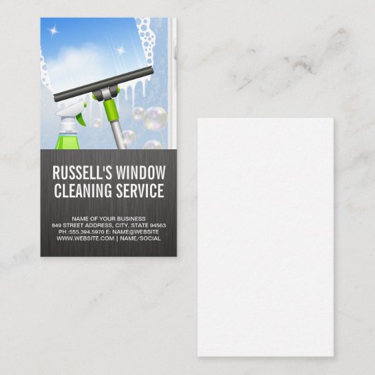 Window Cleaning Service | Squeegee en zeep Visitekaartje (Voorkant / Achterkant)