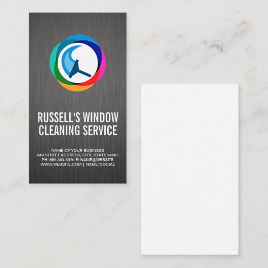 Window Cleaning Service | Squeegee Logo Visitekaartje (Voorkant / Achterkant)