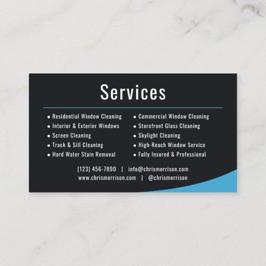 Window Cleaning Service Visitekaartje (Achterkant)