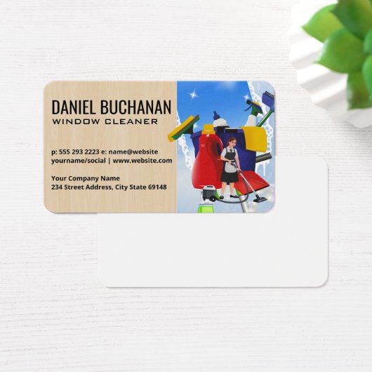 Window Cleaning | Squeegee | Maid Visitekaartje (Bureau)