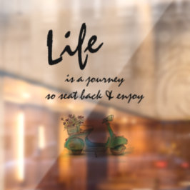 Window Cling - Frans Scooter Life is een reis Raamsticker