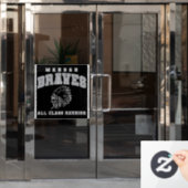 Window Cling Mandan Braves All Class Reunion Raamsticker (Kantoordeur)
