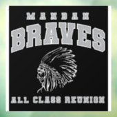 Window Cling Mandan Braves All Class Reunion Raamsticker (Vel 3)