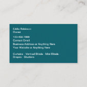 Window Coverings And Blinds Store Visitekaartje (Achterkant)