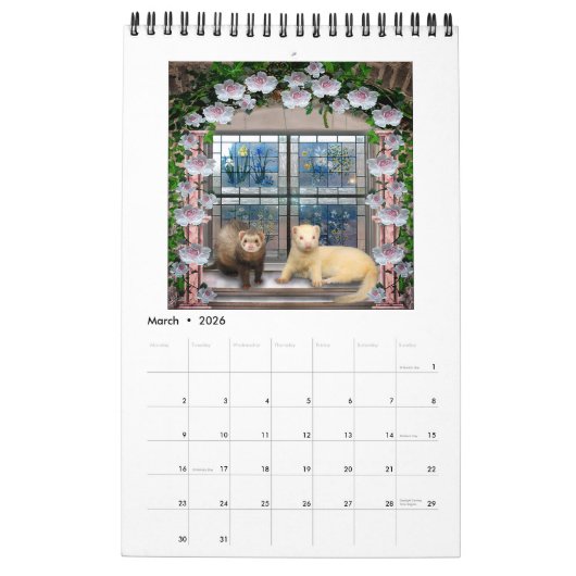 Window Ferret Calendar Kalender (Mar 2026)