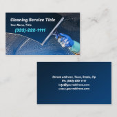 Window Glass Cleaning Service Blauw Visitekaartje (Voorkant / Achterkant)
