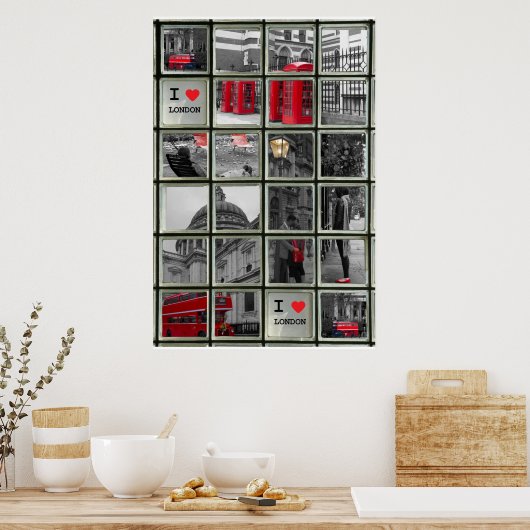 Window on London Sights Poster (Keuken)