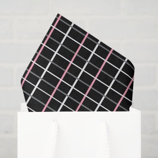 Window Pane Print in Black and White with Pink Tissuepapier (Cadeauzakje)