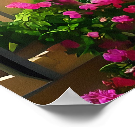 Window Scenes Art Mountain Flowers 18x24 Poster (Hoek)