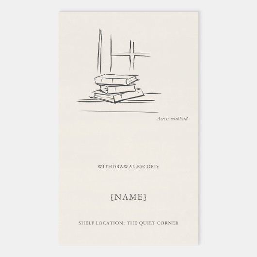 Window Seat Ex Libris Bookplate -Library Label 