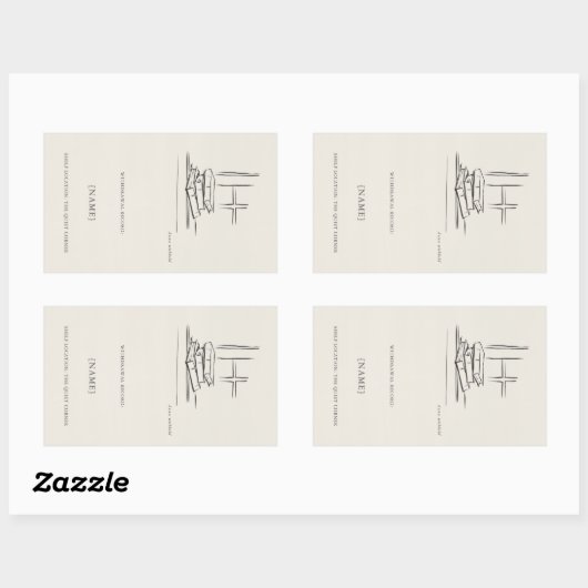 Window Seat Ex Libris Bookplate -Library Label  (Vel)