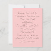 Window Seat Teddy Bear  Roze Invitaties Kaart (Achterkant)