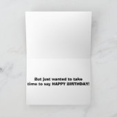 WINDOW SHOPPA "AKITA" ZEGT DAT HET BIRTHDAY IS KAART (Binnen)