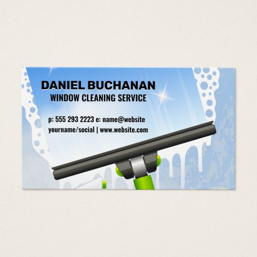 Window Squeegee | Zeepbellen Visitekaartje (Voorkant)