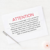 Window sticker om politie te adviseren van Tourett (Envelop)