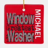 Window Washer Extraordinaire CUSTOM Keramisch Ornament (Achterkant)