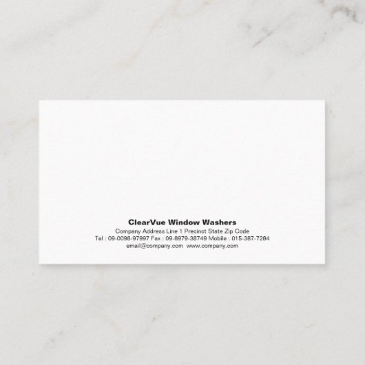 Window Washer Huis Reiniging Visitekaartje (Achterkant)