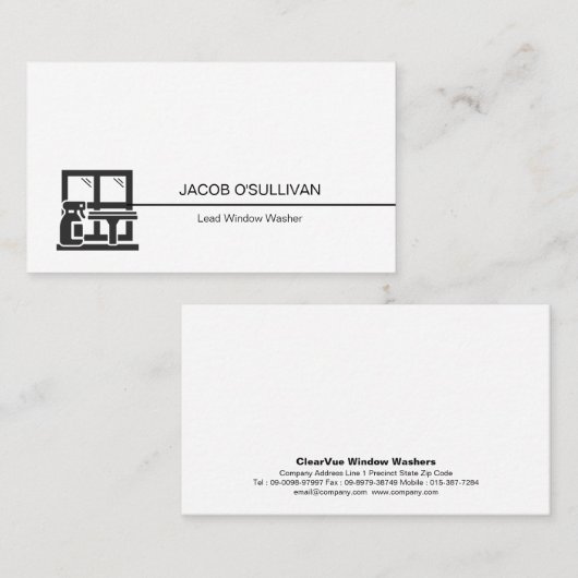 Window Washer Huis Reiniging Visitekaartje (Voorkant / Achterkant)