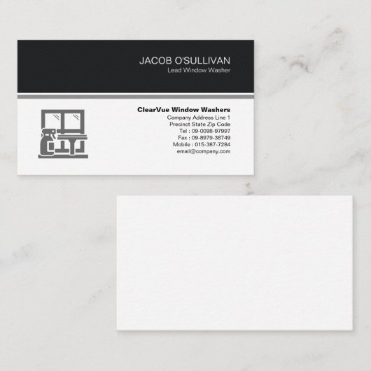 Window Washer Huis Reiniging Visitekaartje (Voorkant / Achterkant)