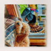 Window Watchers: Een gezellige ontmoeting Legpuzzel (Horizontaal)