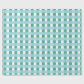 Windowpane Weave Gingham in Green and Aqua Cadeaupapier (Vlak)