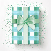 Windowpane Weave Gingham in Green and Aqua Cadeaupapier