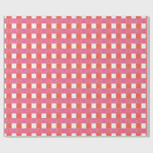 Windowpane Weave Gingham in Pink and Orange Cadeaupapier (Vlak)