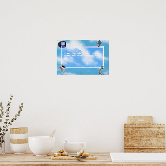 Windows95 Computer Thema Aangepaste Tekst Poster (Keuken)