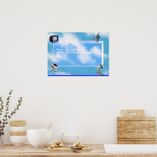 Windows95 Computer Theme Aangepaste tekst Poster (Keuken)