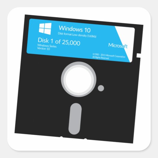 WINDOWS 10 FLOPPY DISK - Grappige Stickers (Voorkant)