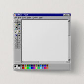 Windows 95 MS Paint Vierkante Button 5,1 Cm (Voorkant)