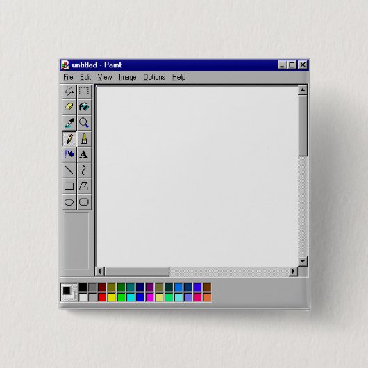 Windows 95 MS Paint Vierkante Button 5,1 Cm (Voorkant)