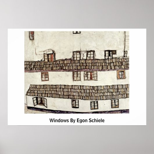 Windows by Egon Schiele Poster (Voorkant)