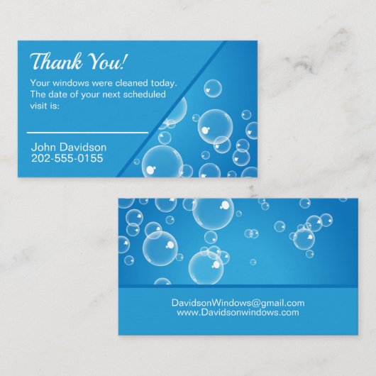 Windows Cleaner Hartelijk dank Volgende bezoek Visitekaartje (Voorkant / Achterkant)