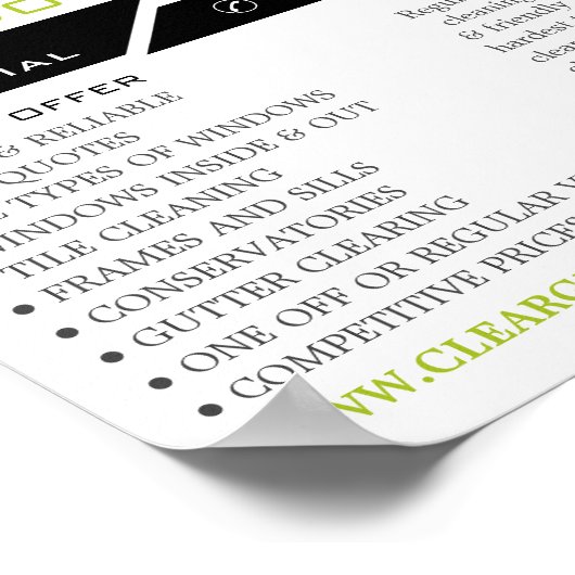 Windows Cleaner, Reinigingsservice Adverteren Poster (Hoek)