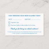 Windows Cleaner vandaag - Blauw Visitekaartje (Achterkant)
