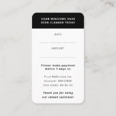 Windows Cleaner - Windows gereinigd vandaag modern Visitekaartje (Achterkant)