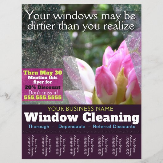 Windows Cleaning Business - Aangepaste 8 x 11 aanb Flyer (Voorkant)