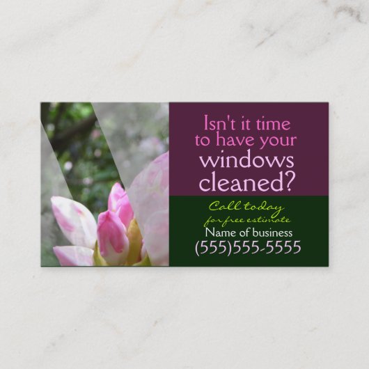 Windows Cleaning Business Service  Card Visitekaartje (Voorkant)