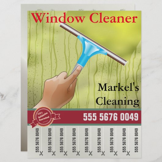 Windows Cleaning Service Small Business Flyer (Voorkant / Achterkant)